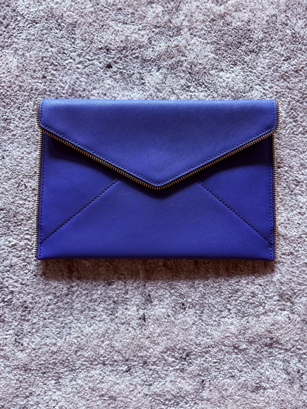 Rebecca Minkoff Royal Blue Envelope Clutch with Gold Zipper